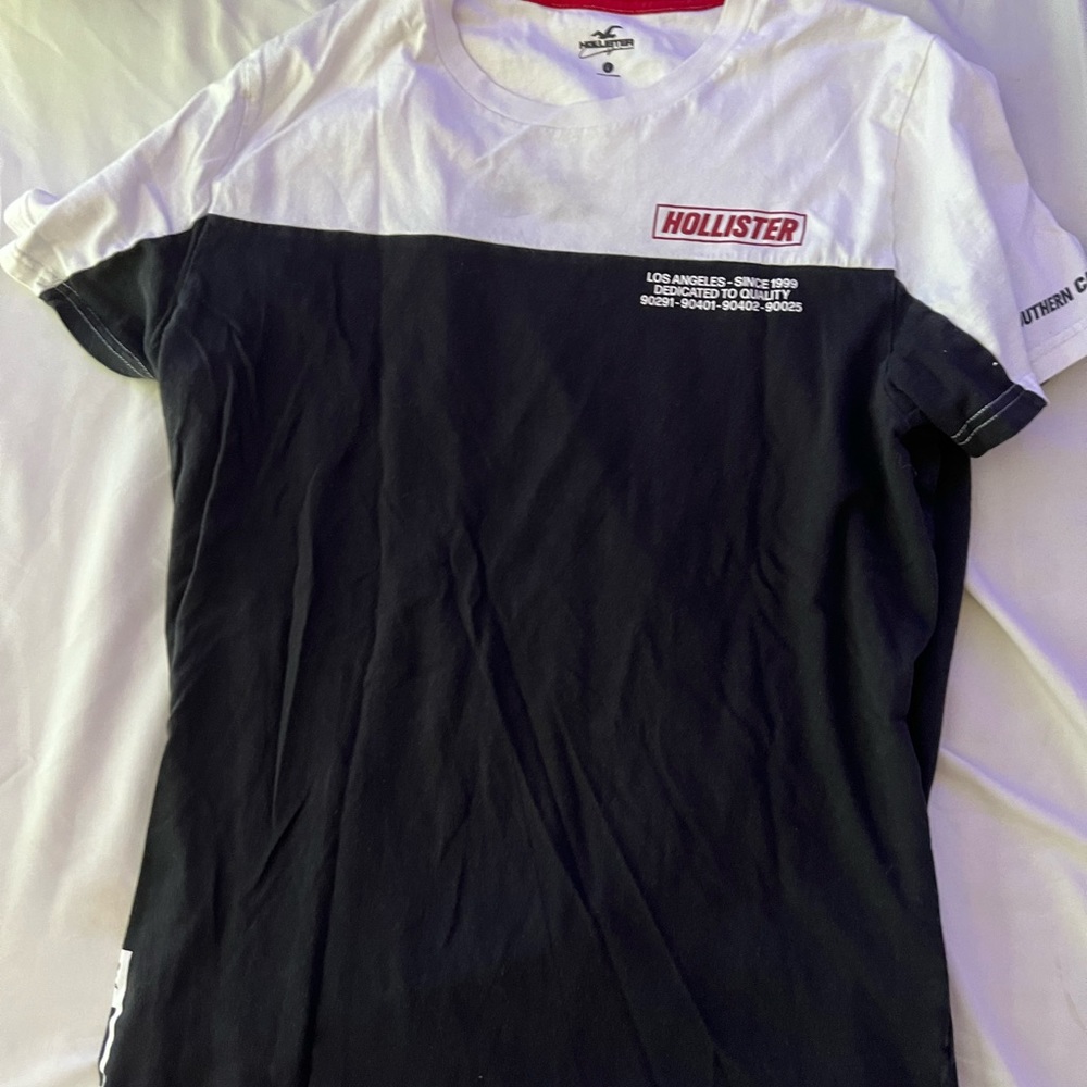 Mens Hollister Shirt Size Large, Black, Red, and White